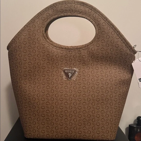 Guess Tan Monogram Handbag - Picture 1 of 1